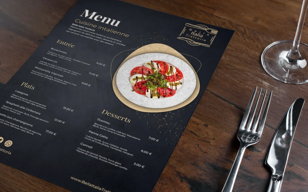 CARTE DE RESTAURANT – Bella Italia Trattoria